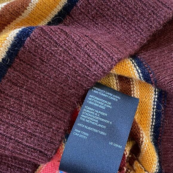 Tommy Hilfiger Fair Isle Alpaca Wool Blend Striped Short Sleeve Sweater Dress XL - Picture 10 of 11